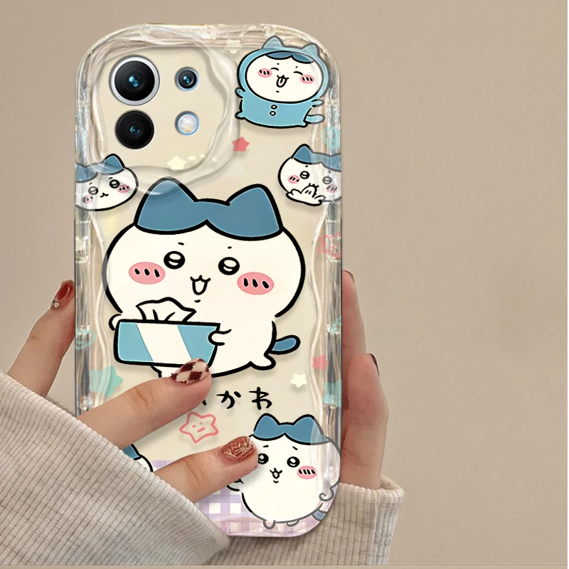 かわいいチイカワ漫画風ウェーブ柄スマホケース Xiaomi 14T 13T 12T Pro Mi 15 14 Ultra 13 12 11 Lite 5G NE 10 12X 12S 11i 11X Pro対応