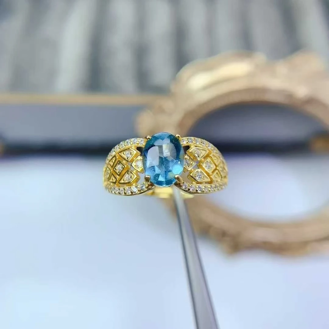 

Pure Stering Silver Ring 925 Silver Topaz Jewelry for Women 6mm*8mm 1ct VVS Grade Topaz Jewelry