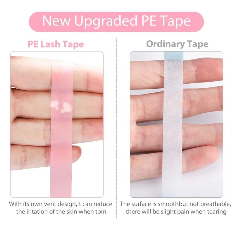 4 Rolls Eyelash tape Micro porous medical tape used to extend eyelashes,adhesive fabric tape used to extend eyelashes (P.E-Pink)