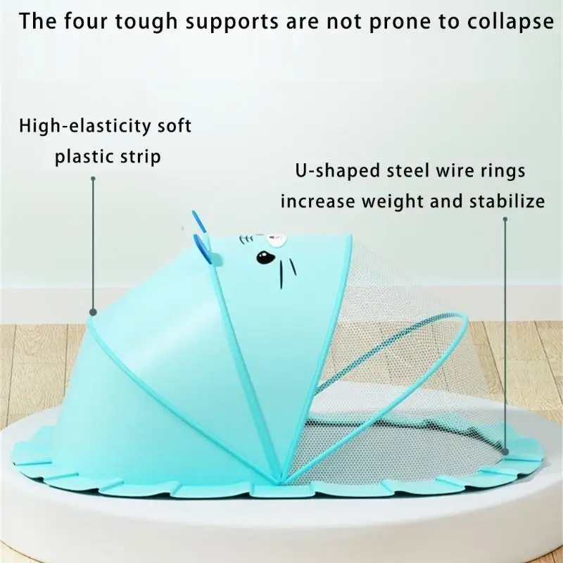 D5QA شبكة ذبابة قابلة للطي لحضانة الأطفال مزودة بمظلة كاملة لخيمة نوم الطفل #4
