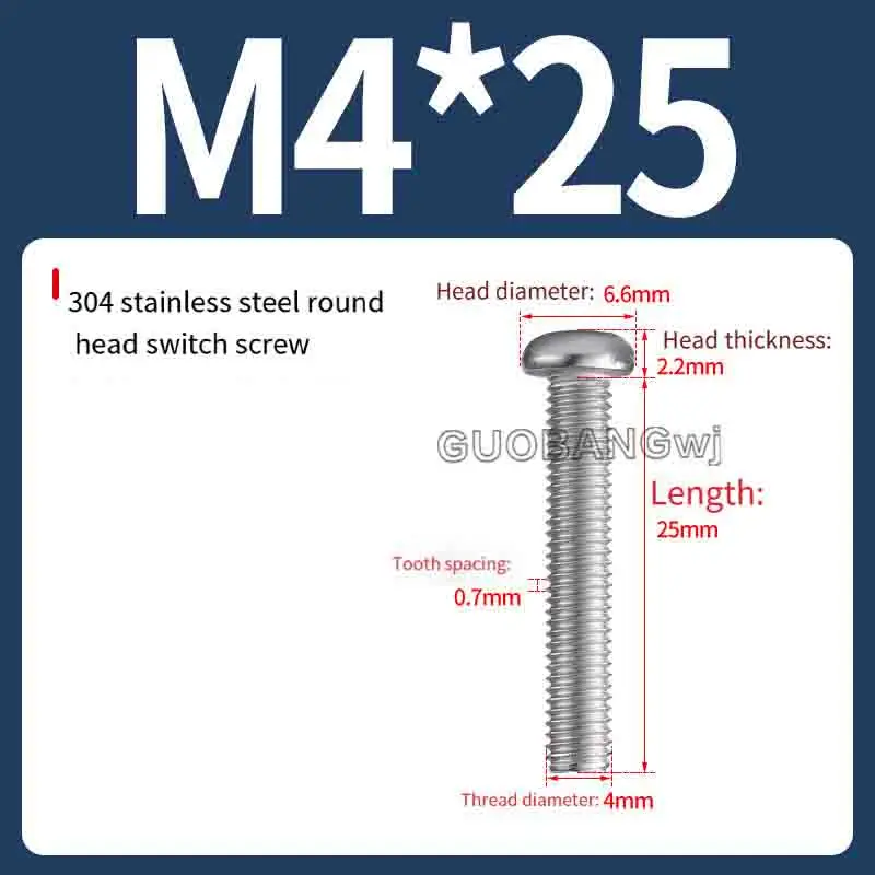 Set of 4/5/6/10cm Extension Panel Screws for 304 Stainless Steel Switch And Socket Electrician Use Kitchen Accessory