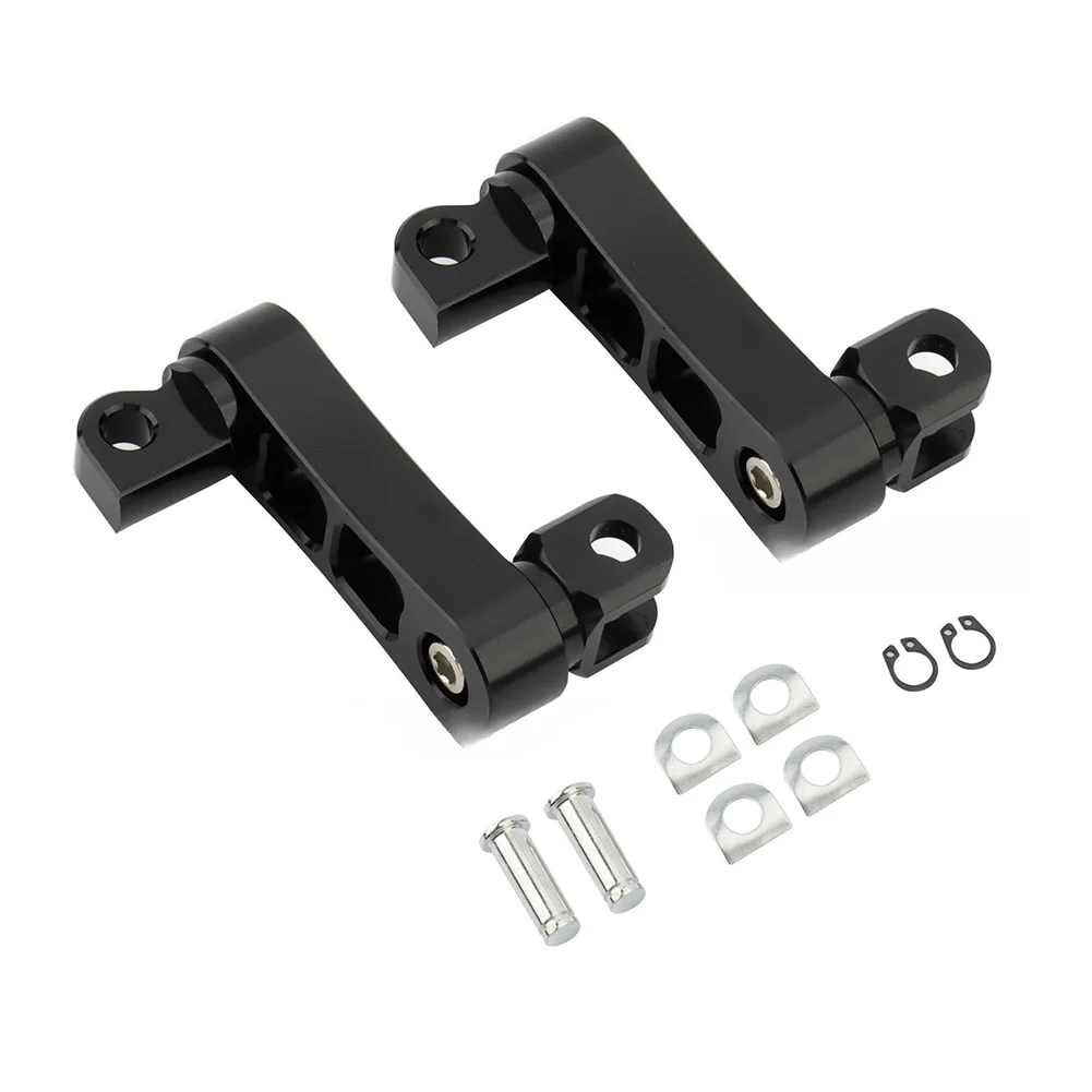 Footpeg Mount Kit for Motorcycle Passenger 360 Degree Adjustable Extension Brackets with Guard Bar Foot Pedal CNC Aluminum Alloy