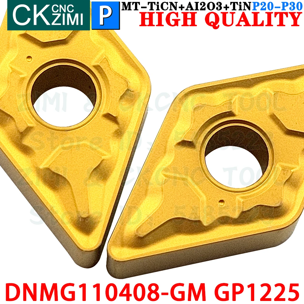 DNMG110408-GM GP1225 DNMG 110408 GM GP1225 카바이드 인서트 외부 선삭 인서트 도구 DNMG1104 DNMG CNC 인덱서 블 금속 선반 절삭 공구 MDJNR MDJNL MDPNN MDQNR MDQNL