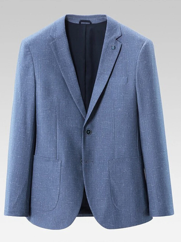 

Классический простой приталенный мужской пиджак для повседневного и делового стиля, модный, с длинным рукавом, без карманов, молодежный, стильный