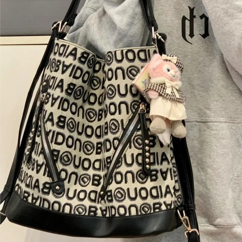 

Ведро с буквенным шнурком, модная повседневная многофункциональная большая сумка, женская большая вместительная пригородная сумка, женская сумка на плечо