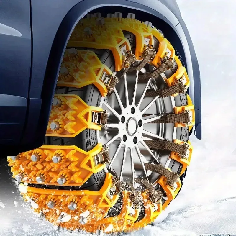 Heavy Duty Universal Tire Snow Chains Non Slip Emergency Traction Aids for Cars SUVs Trucks and Vans for Winter Road Safety