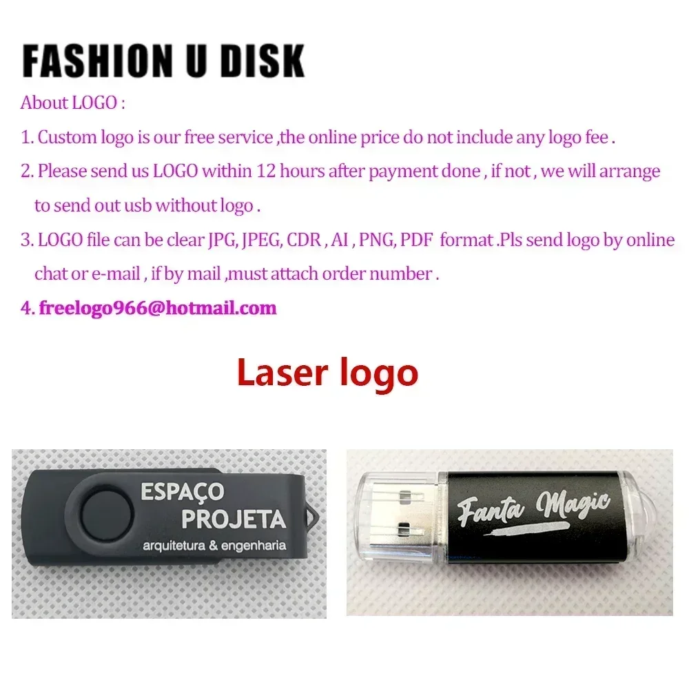 50PCS USB Flash Drive 64GB Pendrive 32GB Waterproof Pen Drive 16gb 8gb Flash Disk Флешка Usb2.0 Stick Wholesale Free Logo