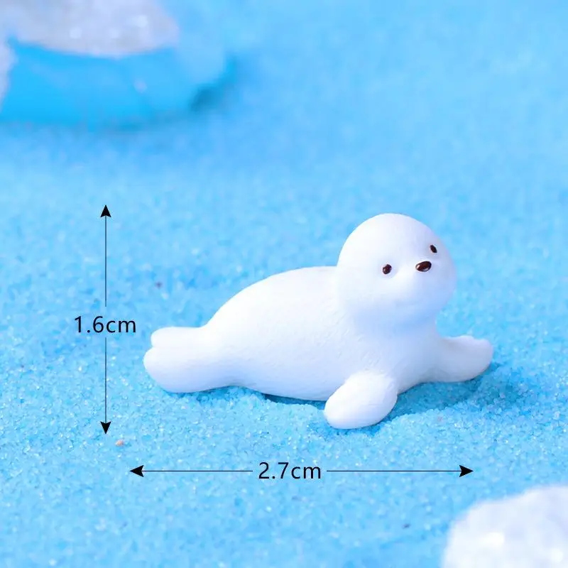

4 Pcs Micro Landscape Statue Miniature Ornaments Small Animals Resin Seal Decoration