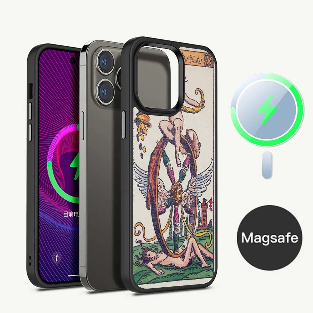 Le Tarot Egyptien de Dusserre Art Phone Case Magnetic Case For iPhone 14 13 12 11 15 Pro Max Plus Mini For Magsafe Wireless Char