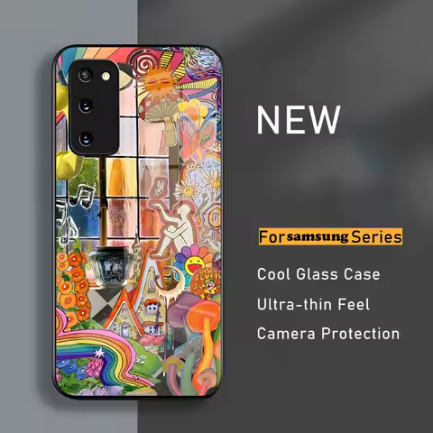 Spiritual Trippy Psychodelic Phone Case For Samsung S24 23 A54 S21 S22 Ultra A 42 32 52 51 Note 23 S10 E Plus S20 FE Pro A12 gla
