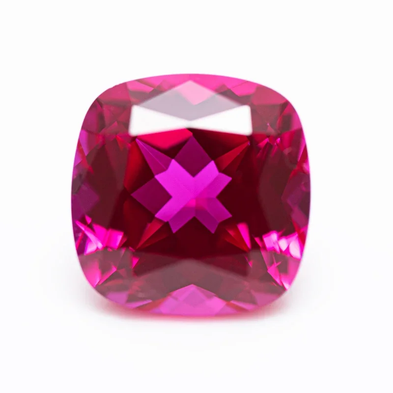 

Lab Grown Ruby Rubeliite Colour Square Cushion Shape VVS1 Charms Beads Diy Jewel Making Materials Selectable AGL Certificate