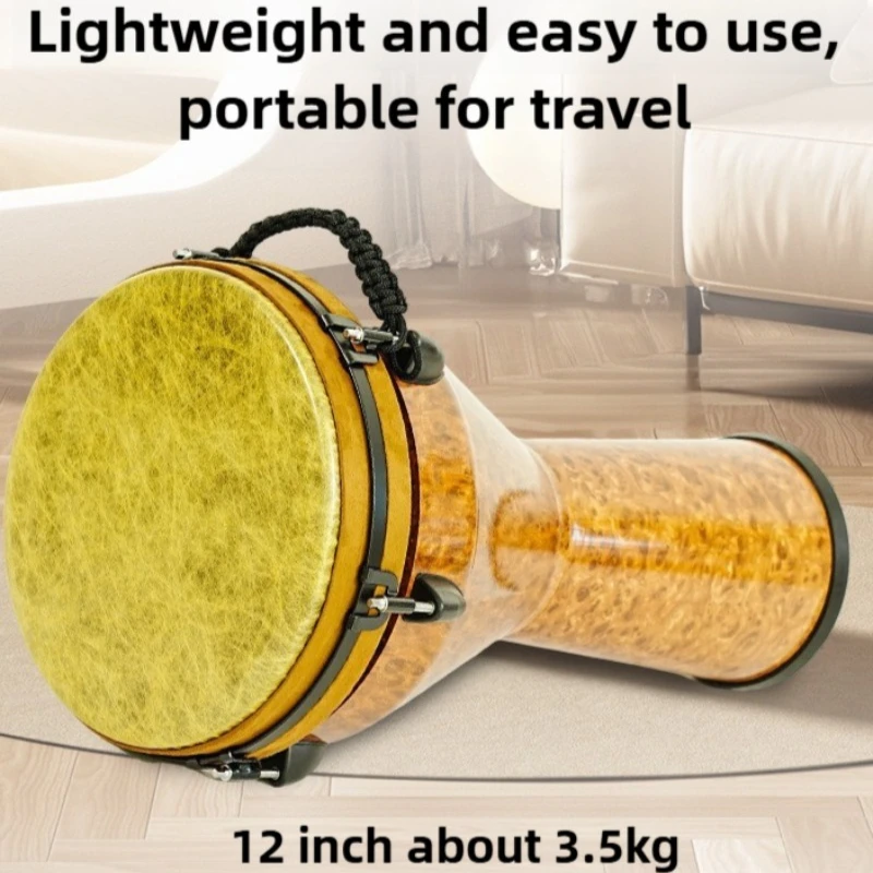 PVC 페인트 아프리카 드럼 12 인치 초보자 연습 Djembe 드럼 전문 연주 반주 타악기