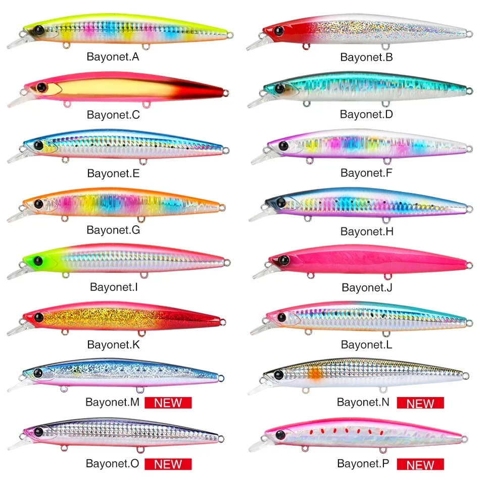 TSURINOYA 135S Long Casting Sinking Minnow 135mm 26.4g BAYONET Fishing Saltwater Lures Seabass Pike Hard Baits Tungsten Movement