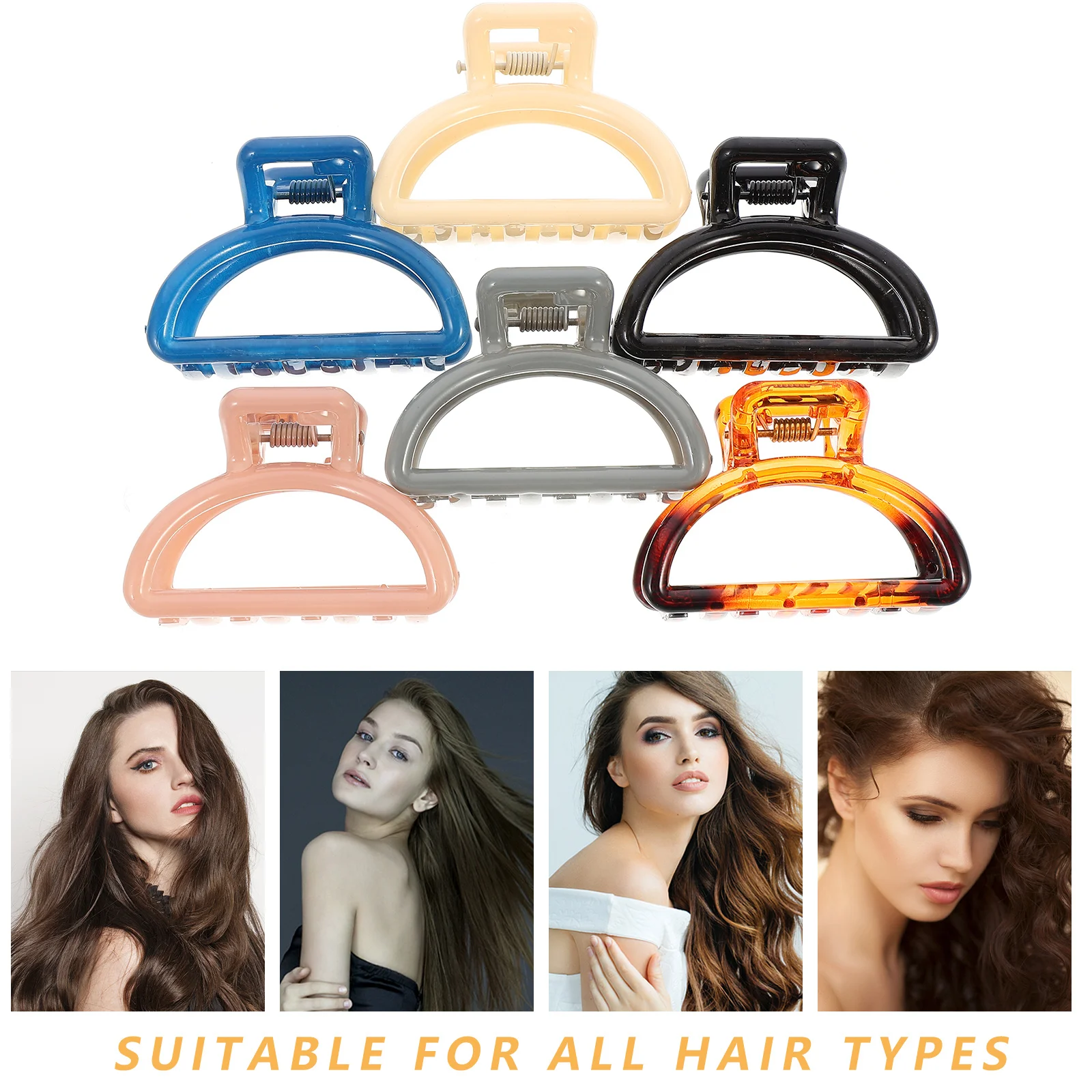 

6 шт., головные уборы с когтями, женские высококачественные зажимы с когтями, держатели для хвоста, прочные не повреждающие зажимы для волос, стильные волосы