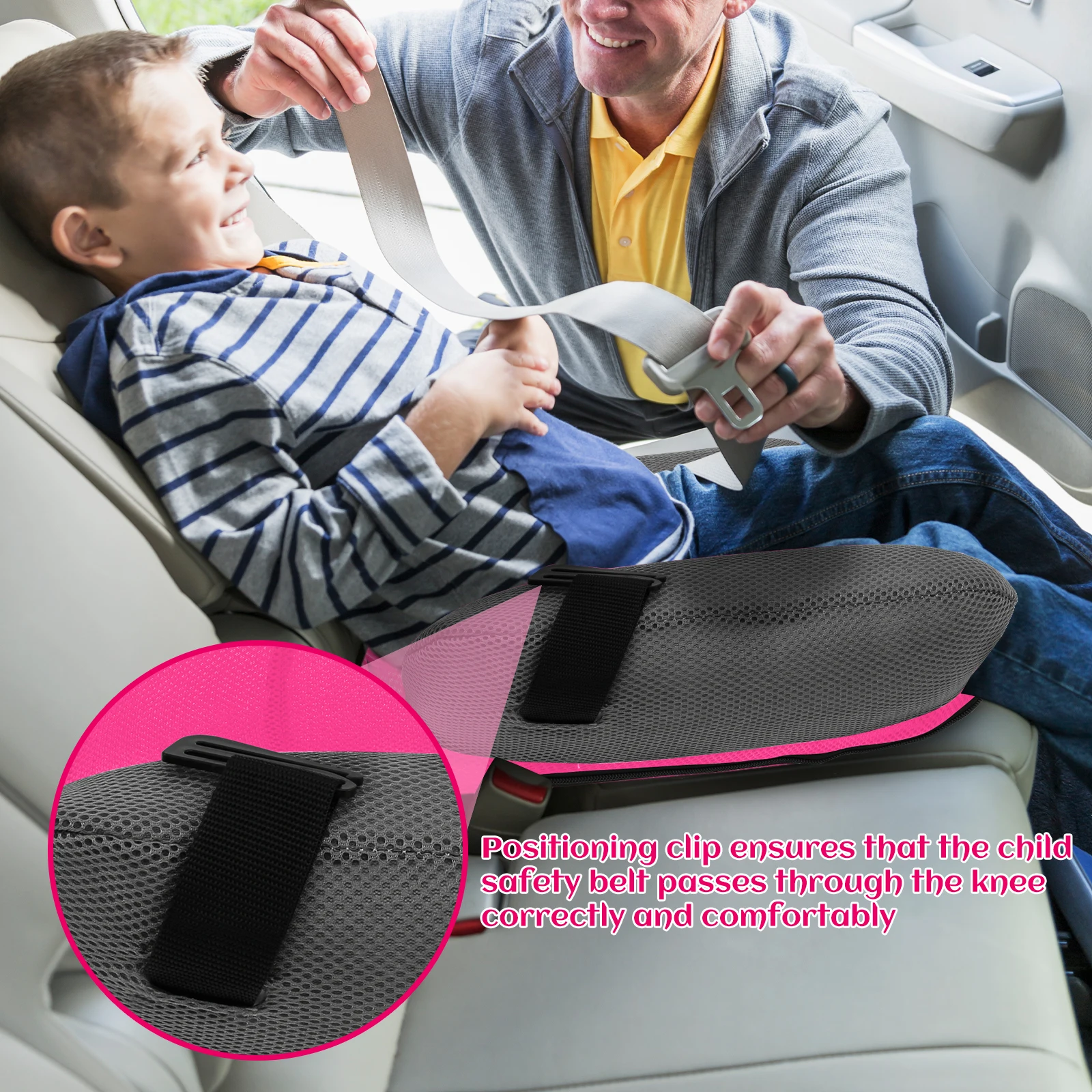 Car Inflatable Booster Seat PVC Universal Travel Portable Booster Cushion With Storage Bag For Kids Comfort and Safety Travel image 2