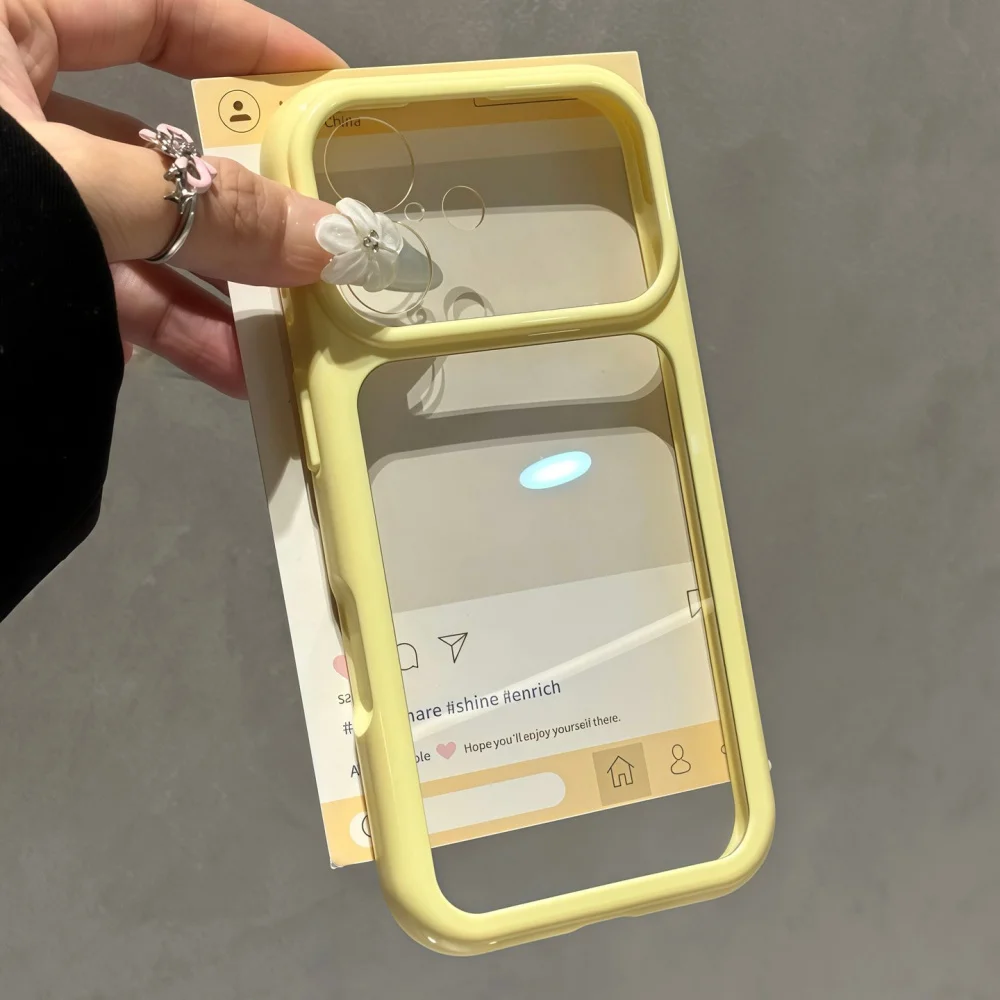 Luxuriöse Bonbonfarben-Kontrast-Transparenthülle für iPhone 17 16 15 18 Pro Max 14 13 18Pro 17Pro Klare Ultradünne Stoßfeste Hülle – Detail 11