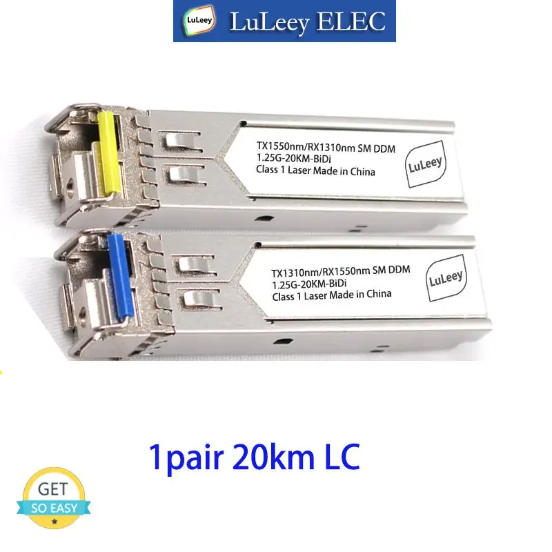 1pair 1.25G SC 20km Gigabit SFP SM Simplex LC Fiber Optical Module DDM Compatible With Cisco/Mikrotik Ubiquiti Gigabit Switch