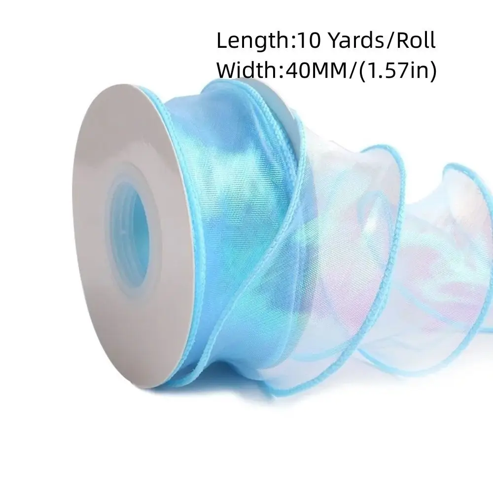 10 Yards Fishtail Yarn Bead Ribbon Gradient/Pleats/Magic/Gold Edge DIY Craft Gifts Packaging Material 40MM