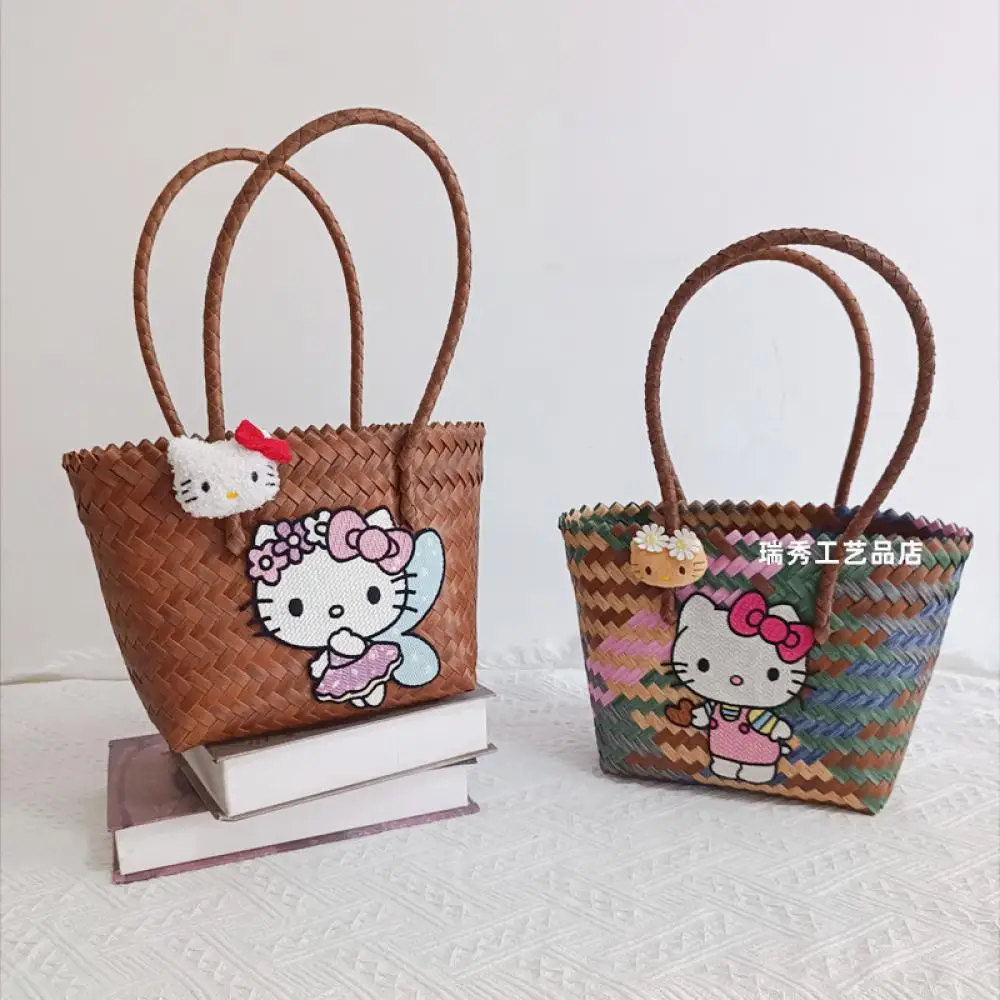 

New MINISO HelloKitty Shoulder Bag Large Capacity Commuter Handbag Eco friendly Shopping Box Girlfriend Holiday Gift