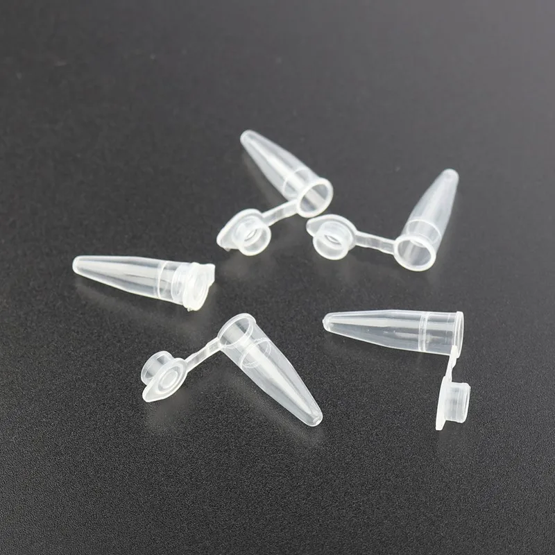 1000pcs 6*22mm 0.2ml Plastic Bottles Gardening Storage Container Transparent Plastic Vials PCR Centrifuge Tube