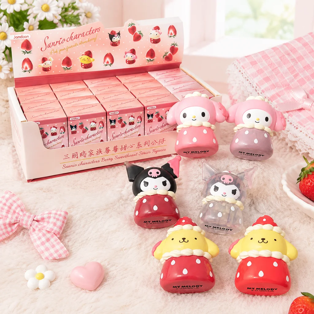Jandoon Sanrio Hello Kitty Mini Figure Blind Box Strawberry Sweetheart Series Cute Desktop Ornament Collectible Decorative Toy