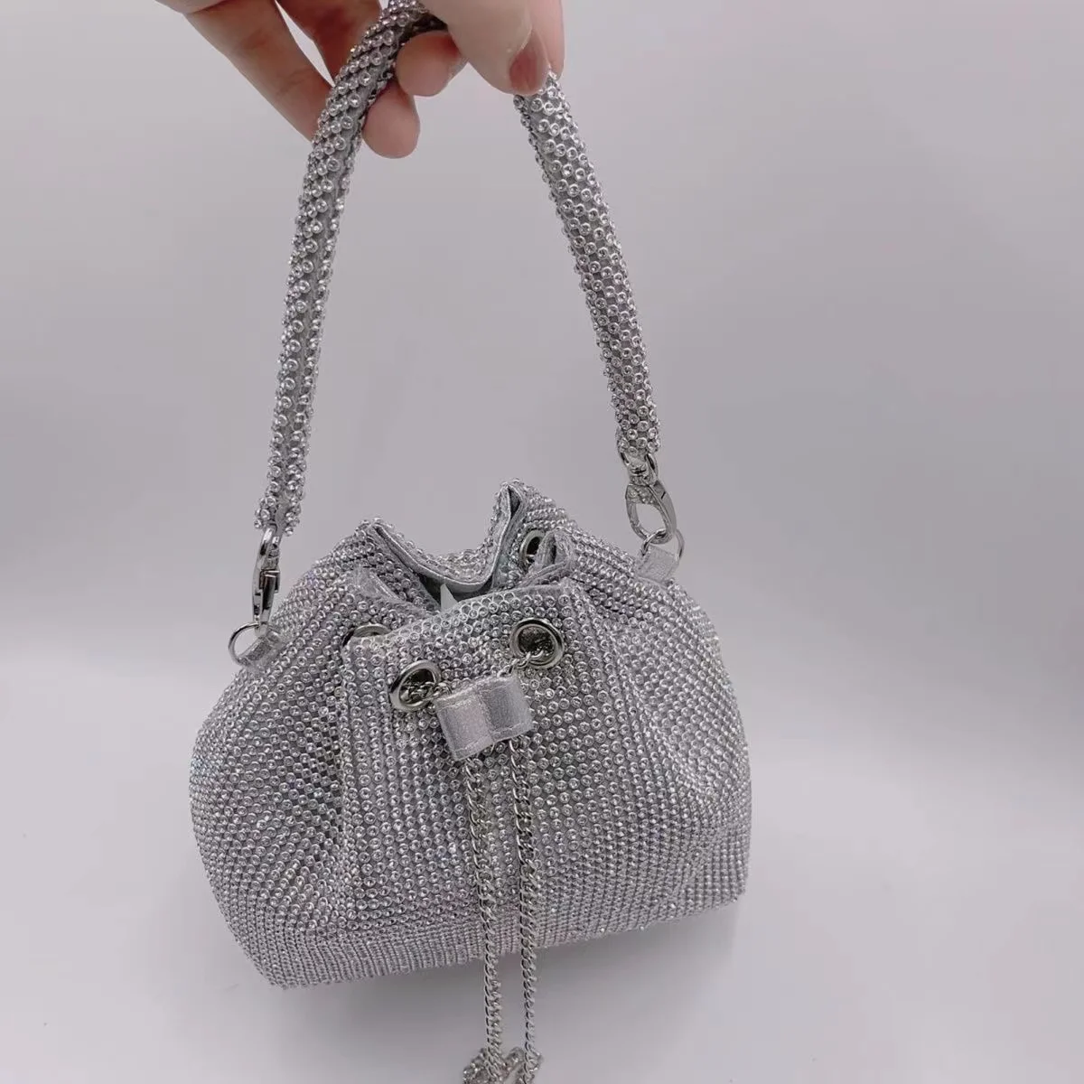 Luxury Fashion Women's Handbag Glitter Shiny Rhinestones Diamond Evening Bag Wedding Party Clutch Purse Shoulder Crossbody Bag