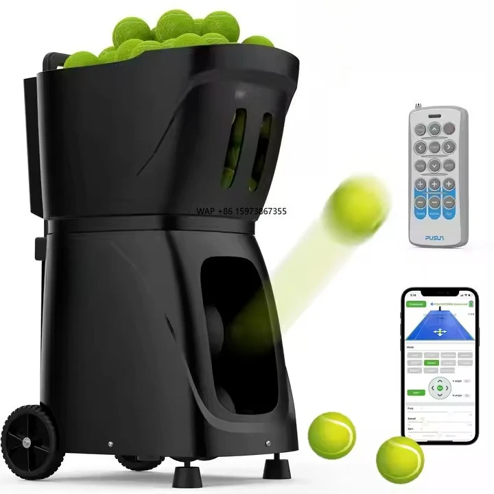 Professional Tennis Ball Machine Coach Pusun Automatic APP Control Tennis BallTraining Equipment Shooting Machine