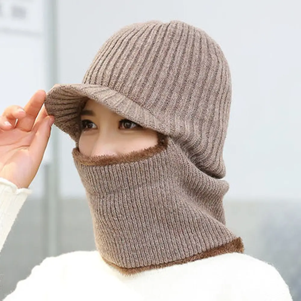 Fashion Winter Warm Hat Outdoor Riding Thickned Neck Cap Windproof Cold Proof Ears Protection Cap