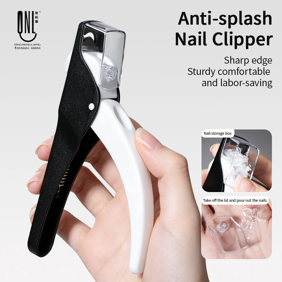 Anti-splash Nail Clipper Stainless Steel Nail Cutter with Nail Storage Box Labor-saving Manicure Tool for Nail Salon Home Use