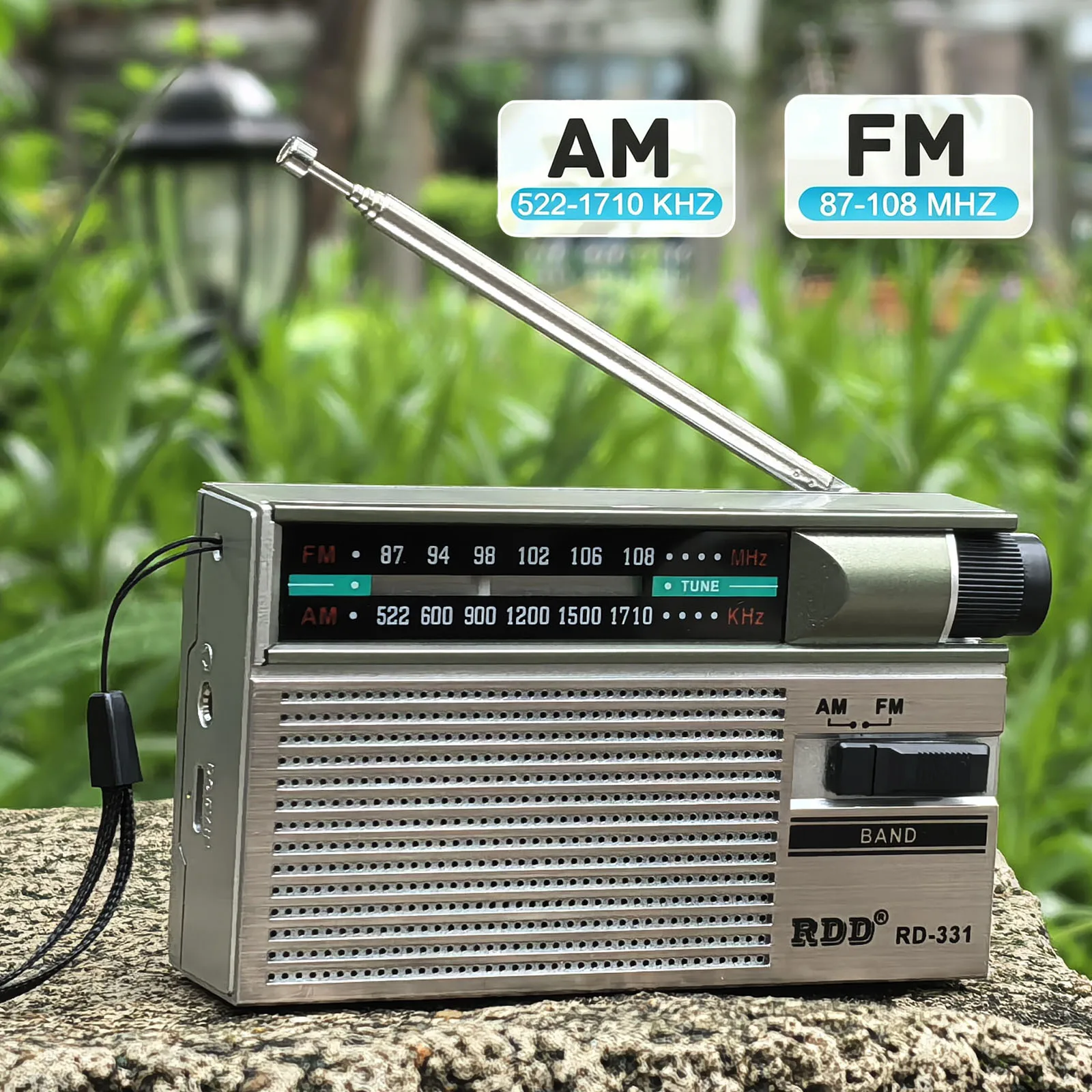 Mini Vintage FM AM Radio Portable High Sensitivity Radios Receiver Built-in Speaker Retractable Antenna 3.5mm Headphones Play