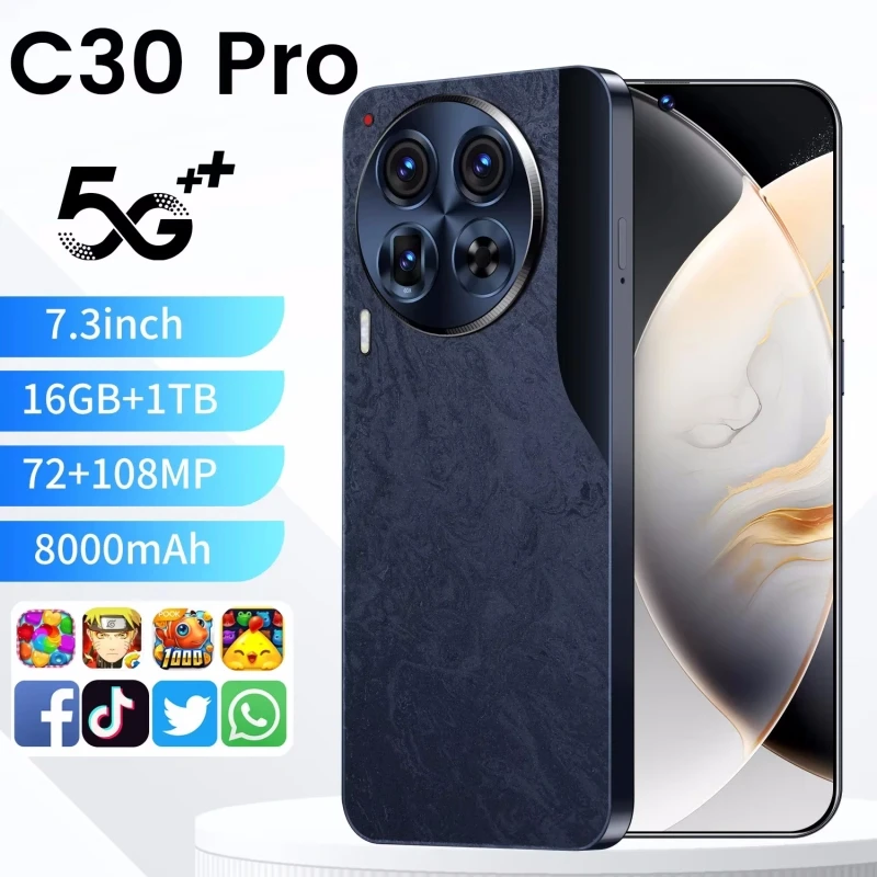 الإصدار العالمي Camon 30 Premier الهاتف المحمول 5G 7.3 "HD الذكي 6800mAh Snapdragon 8 gen3 108MP هاتف أندرويد غير مقفول الهاتف الخليوي