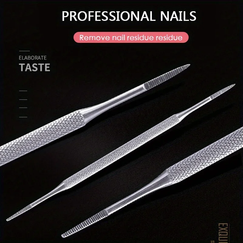 2Pcs Stainless Toe Nail Ingrown Toe Nail Lifter File Double Ended Sided Manicure Pedicure Toenails Clean Foot Care Correction view 4