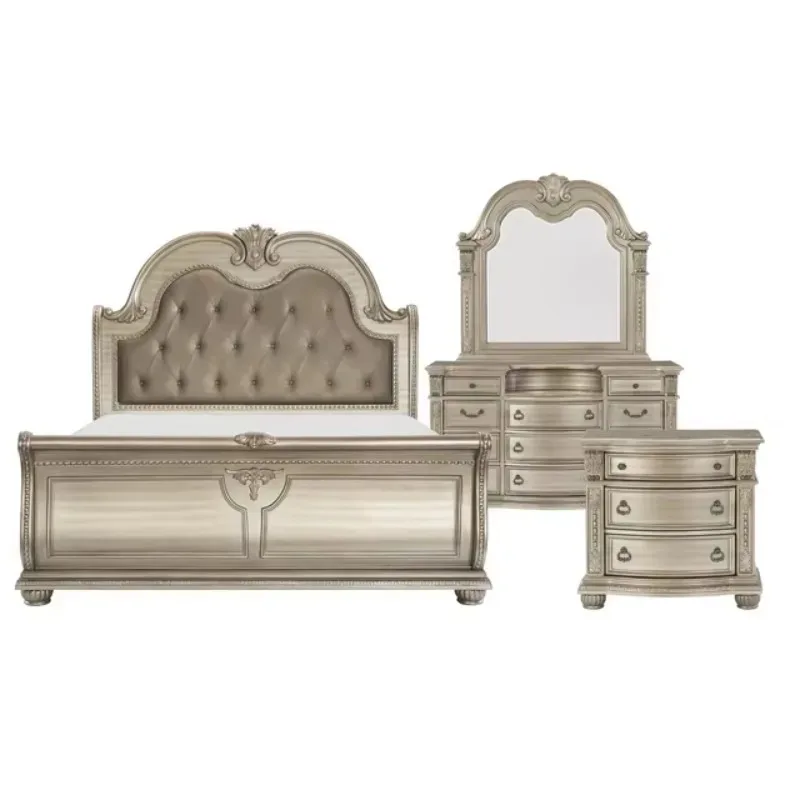 Saudi Luxury Classic Custom Size Bedroom Hotel Furniture Dubai Queen King Size Beds Set