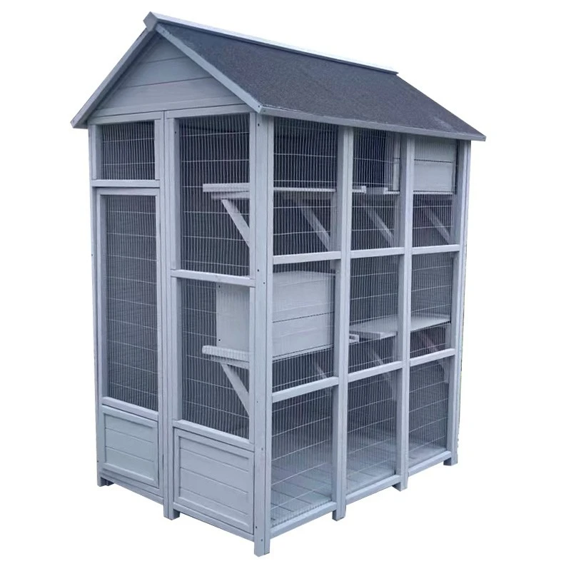 Four Seasons Universal Outdoor Cat House Outdoor Rainproof Waterproof Solid Wood Villa House Large Stray Cat Nest Escape House