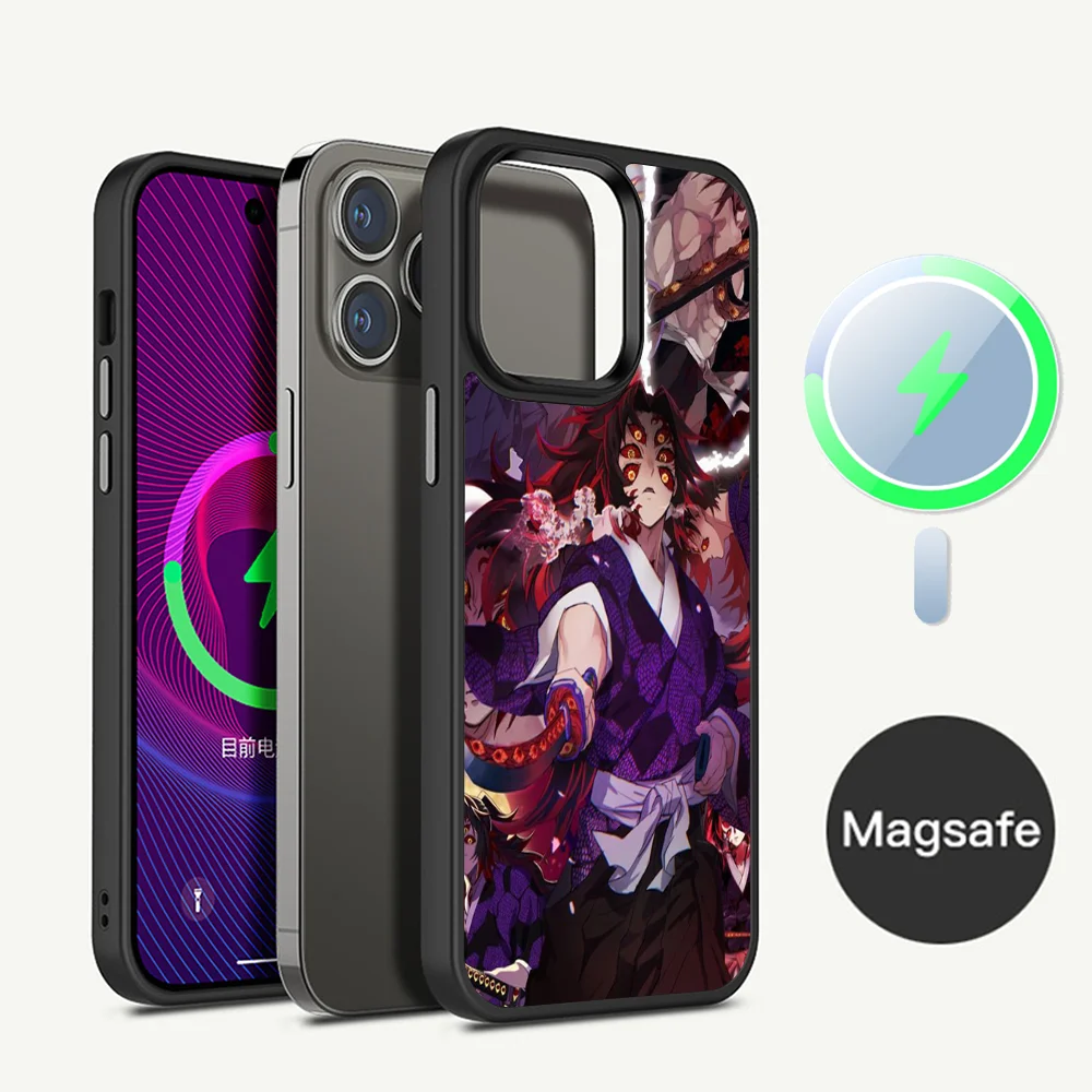 Demon Slayer Yoriichi Muzan Phone Case Magnetic Case For iPhone 16 14 13 12 11 15 Pro Max Plus For Magsafe Wireless Charge Cover