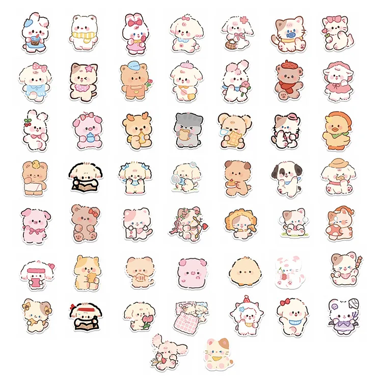 100 pçs bonito brincalhão urso animais adesivos scrapbooking vara etiqueta diário papelaria álbum adesivo decalques diy crianças brinquedos