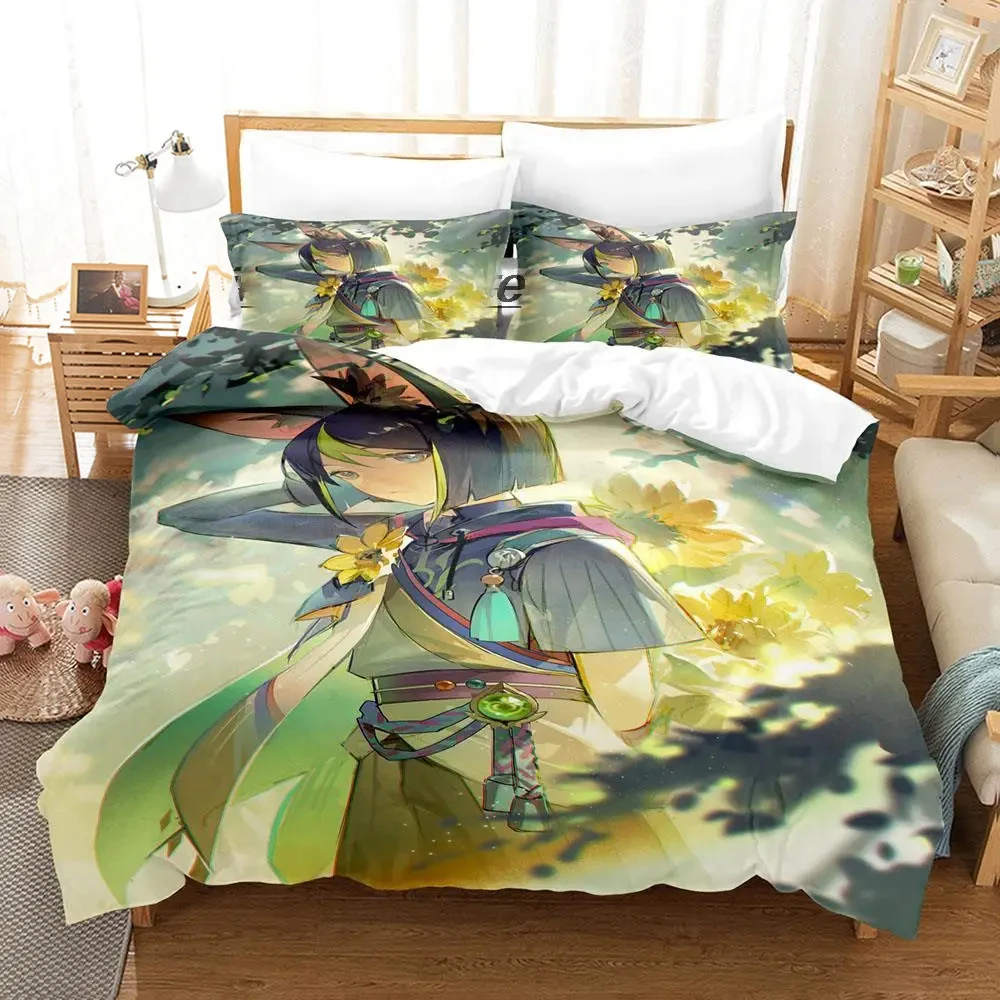 Kawaii Genshin Impact Tighnari Duvet Cover for Boys Bedroom Single Twin Full Queen King Size 2025 Quilt Cover Pillowcase