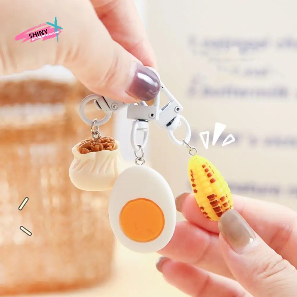 Resin Couple Keychain Candy Toys Dumplings Simulation Food Keychain Cute Chinese Pastry Backpack Pendant Car Key Decoration