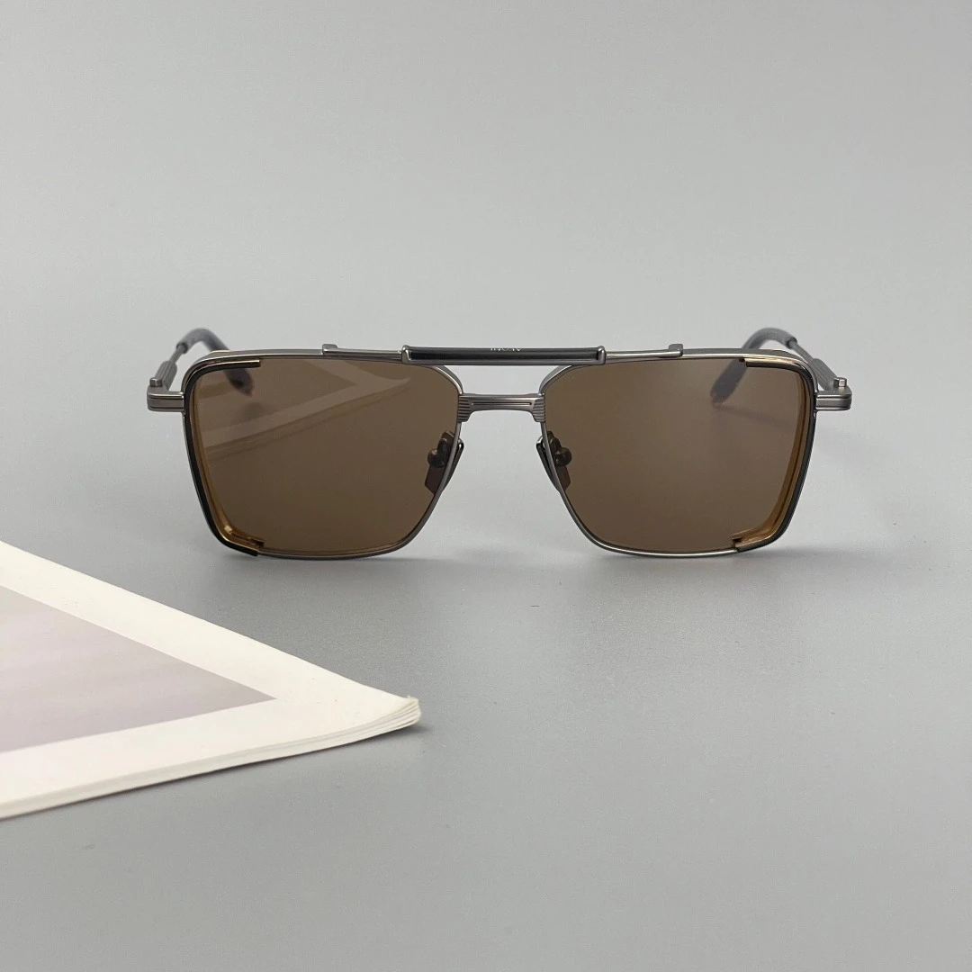 Japanese Handcrafted Acetate Metal Double Bridge Square Sunglasses Men Women Fashion UV400 Outdoor Driving Sun Glasses Eyewear