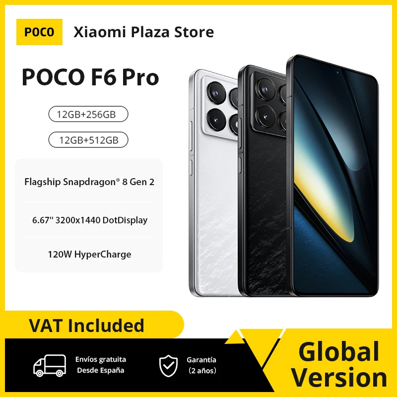 POCO F6 Pro 5G Global Version Smartphone Snapdragon® 8 Gen 2 6.67'' 120Hz Flow AMOLED DotDisplay 120W Charge NFC