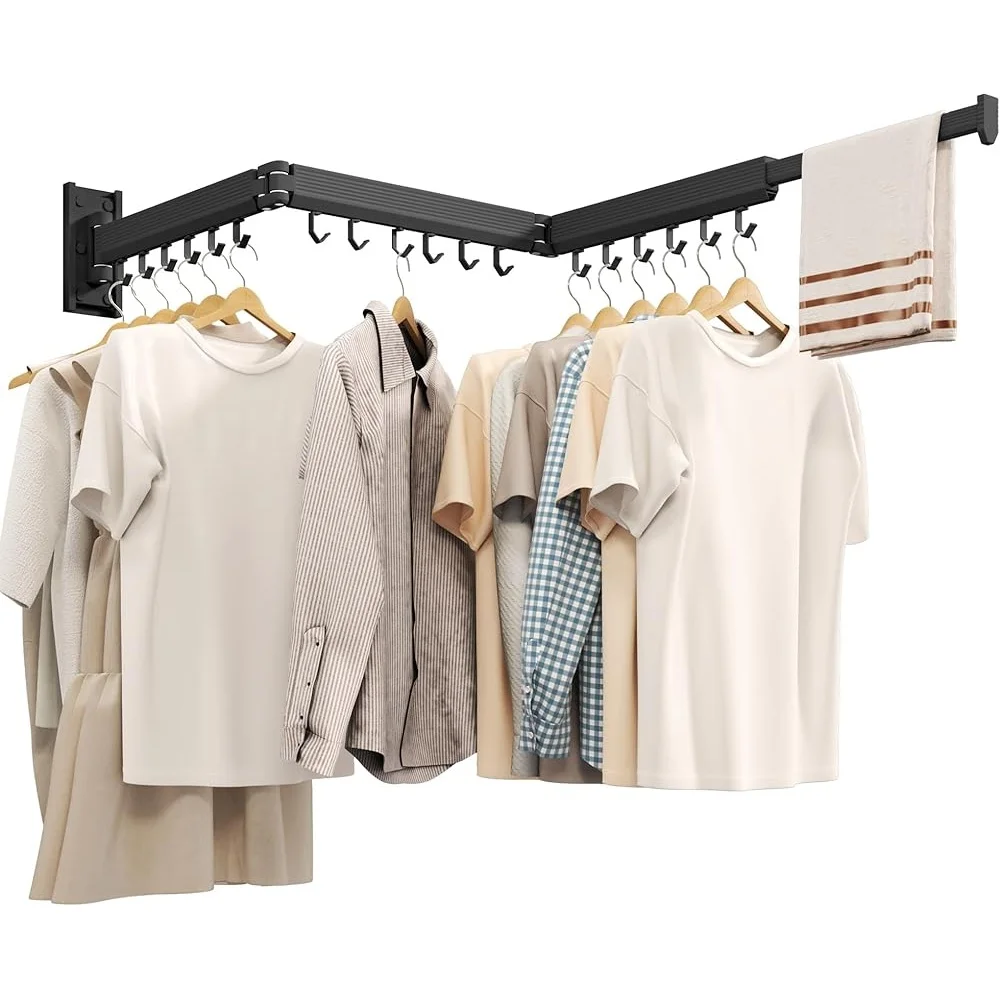 

Складная настенная сушилка Выдвижная экономия места для белья Прочная подвесная одежда Складные варианты установки