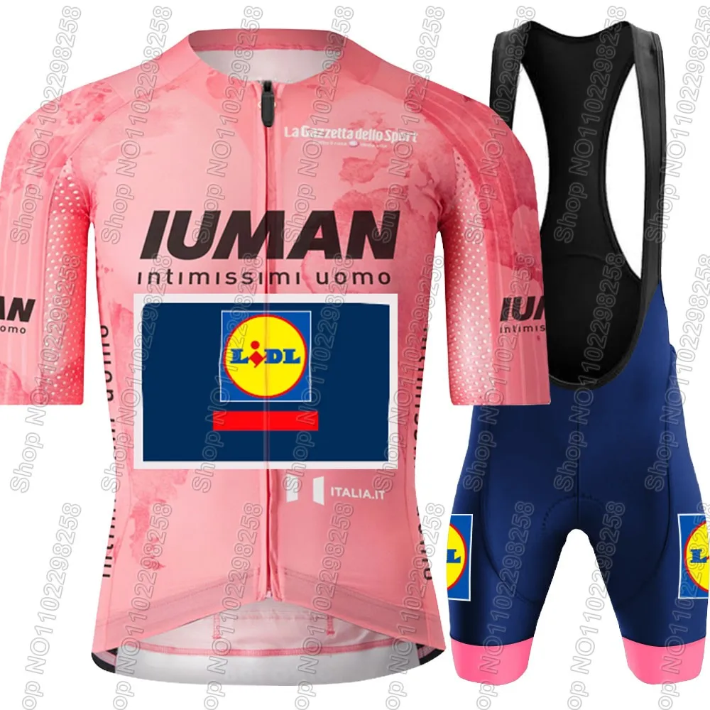 Lidl Team Cycling Jersey 2025 Set Pink Tour De Italia Italy Clothing Kit Road Bike Shirts Suit Bicycle Bib Shorts MTB Maillot