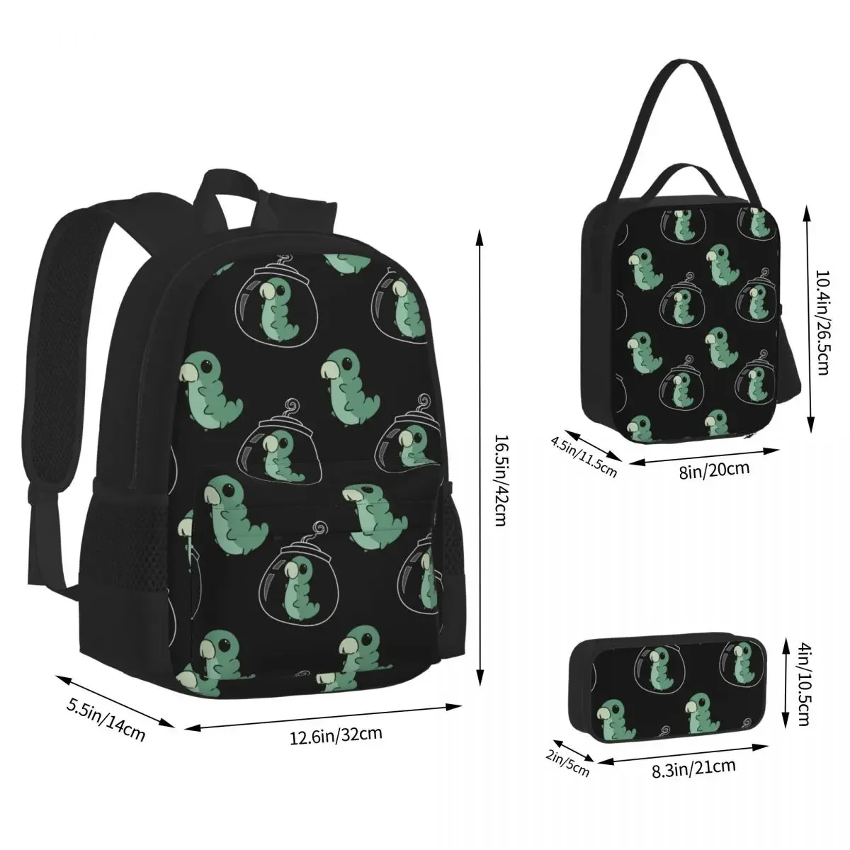 Hollow Knight Grub Pattern Backpacks Boys Girls Bookbag Children School Bags Kids Rucksack Lunch Bag Pen Bag Three-Piece Set