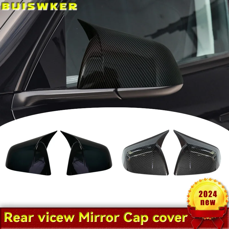 Carbon Fiber Car Paste Side Door Mirror Cover For Tesla Model Y Auto Exterior Accessories ABS Sides Rearview Cover