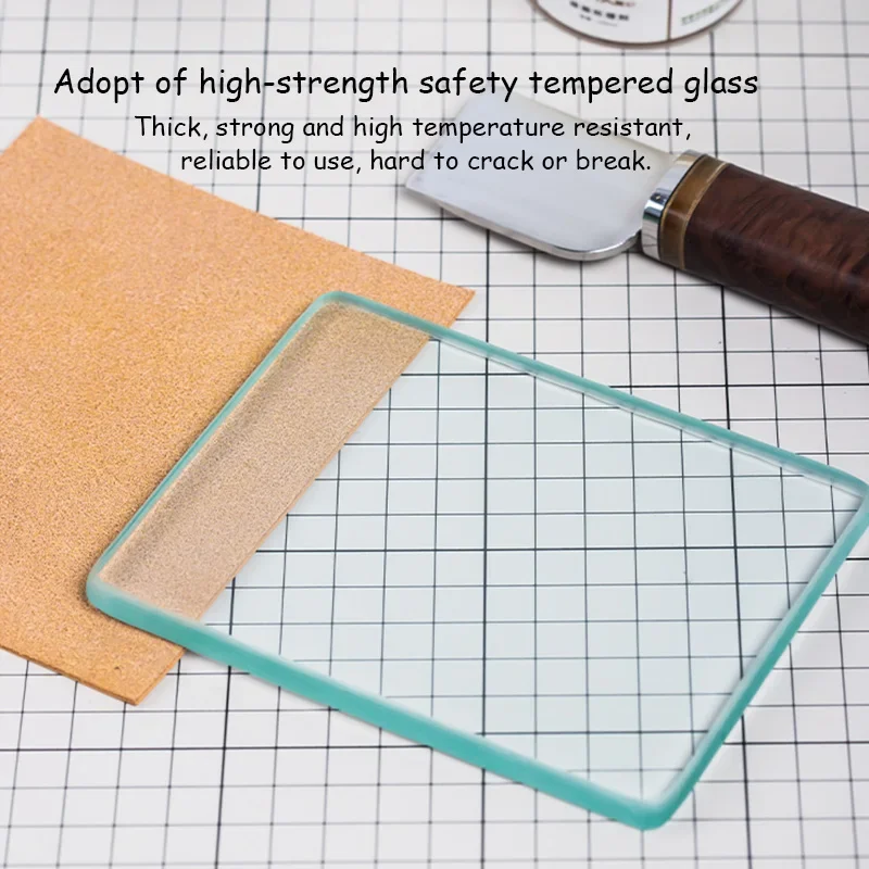 New Leather Burnisher Craft Tools Clear Tempered Glass Slicker  Burnishing Polishing Board Leather Finish Tokonole Gum Tool