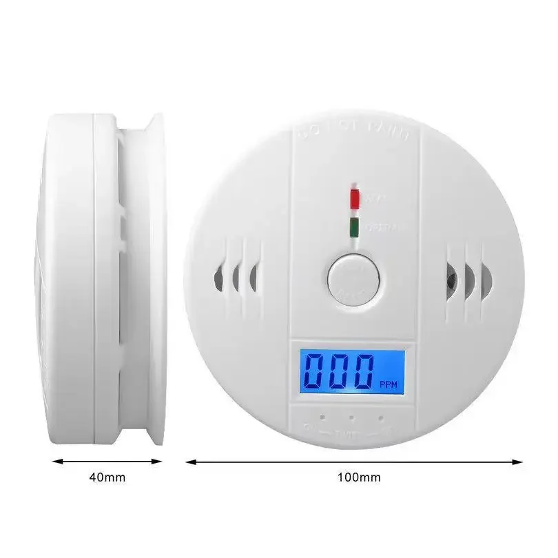 Detector de monóxido de carbono, sirena de sonido de 85dB con indicador LCD, Mini Detector de CO PPM, Sensor de alarma de advertencia, seguridad del