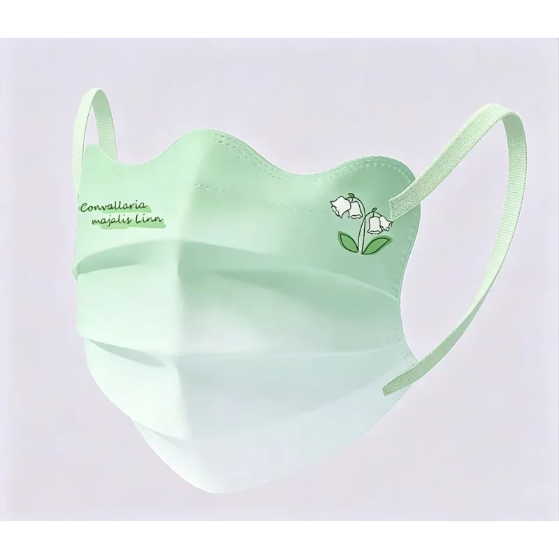 Summer Adult Disposable Face Mask 3-Ply, Flower Pattern Breathable Dustproof, Individually Wrapped Health Care, Must-Have for Wo