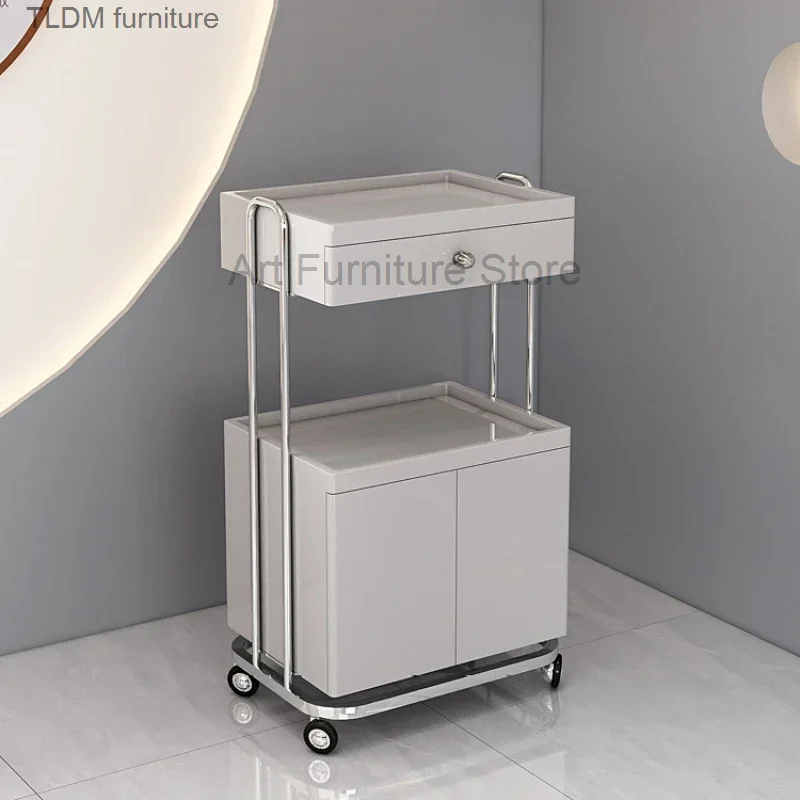 Rolling Beauty Salon Trolley, Carrinho de ferramentas, Manicure Carrito Con, Organizador moderno, Móveis de luxo, HD50TC