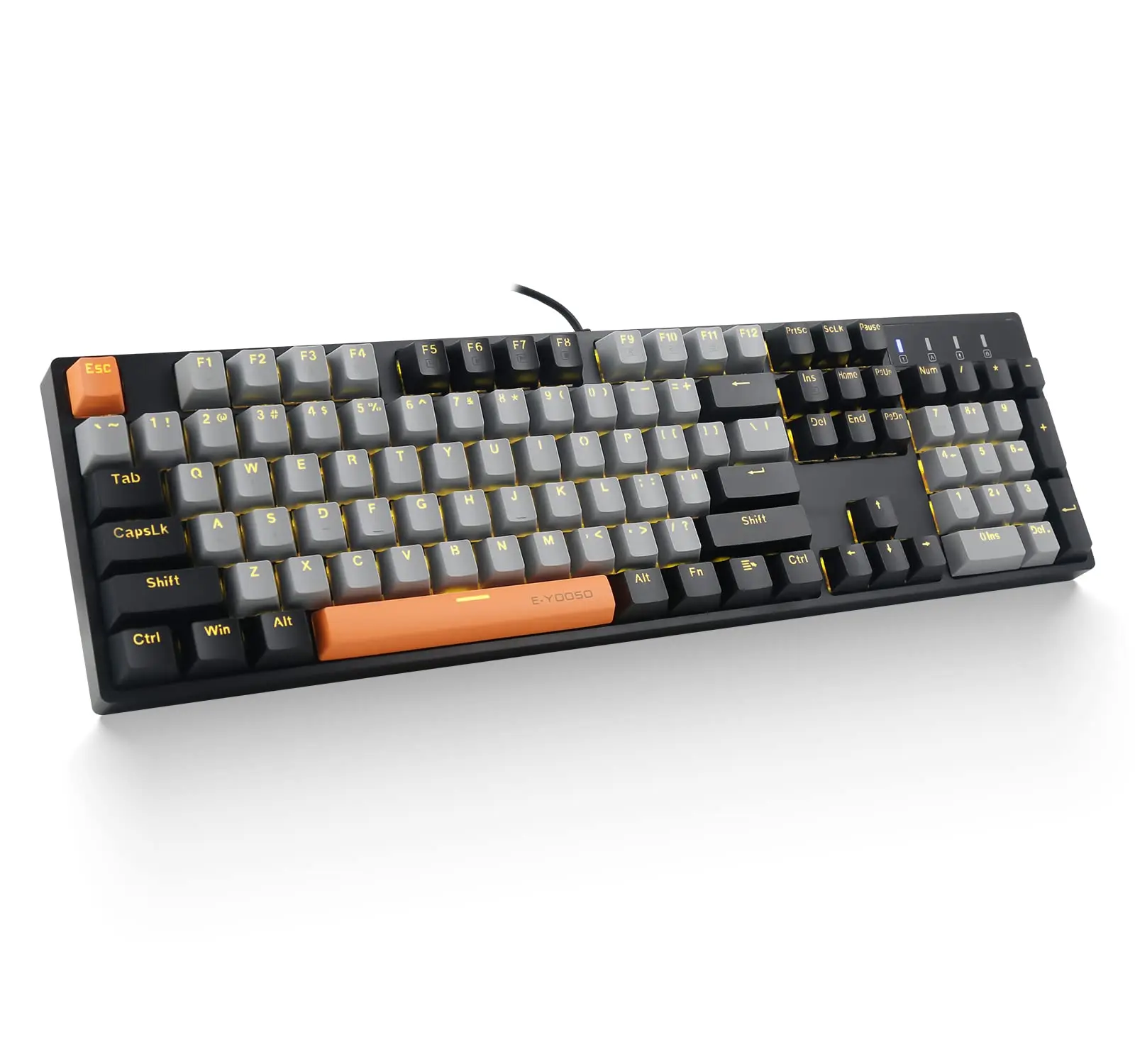 

Mechanical Gaming Wired Keyboard Red Blue Switch Monochrome LED Backlit 104 Key Gamer for Computer Laptop
