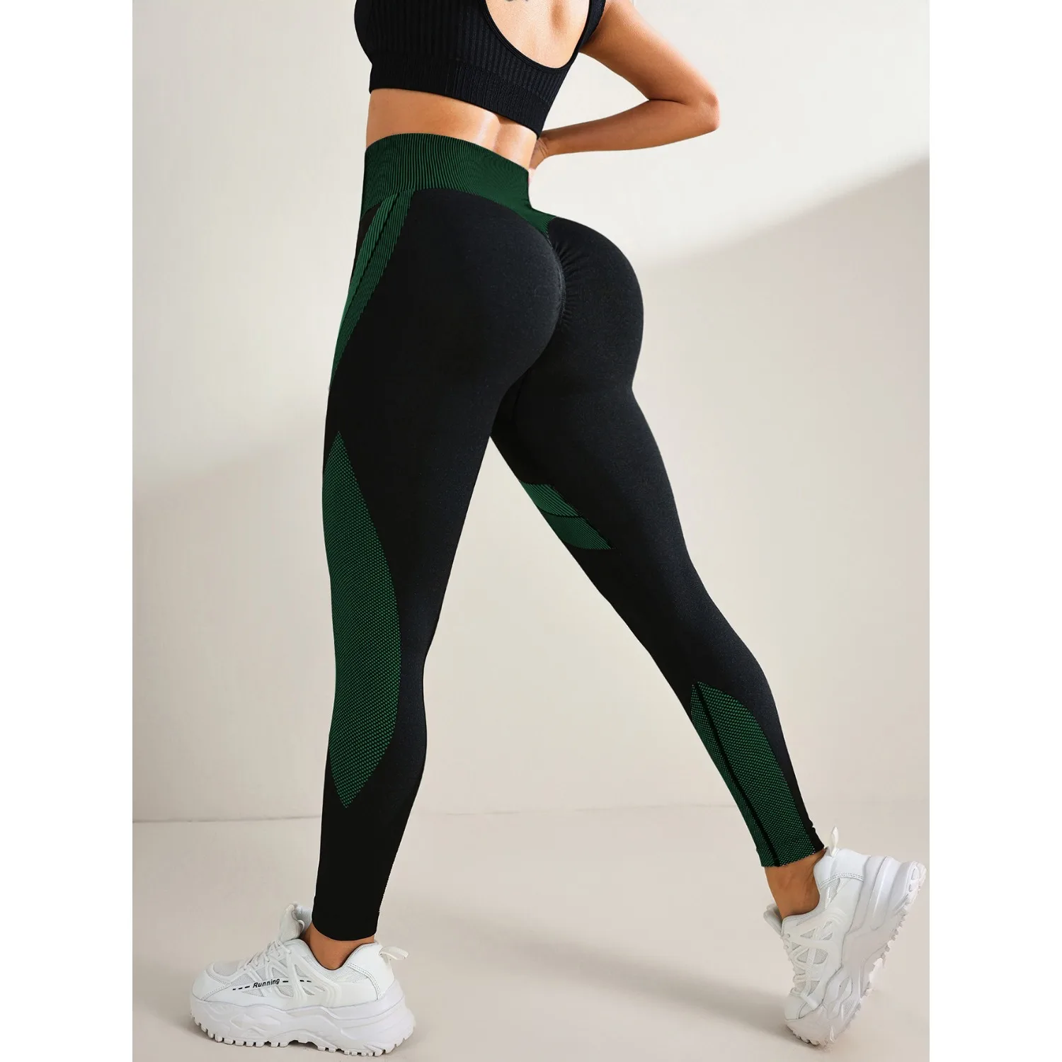 

Women's Seamless Yoga Leggings Color Block High Waisted Soft&Stretchy Breathable Scrunch Butt Lifting Gym Sports Workout Pants
